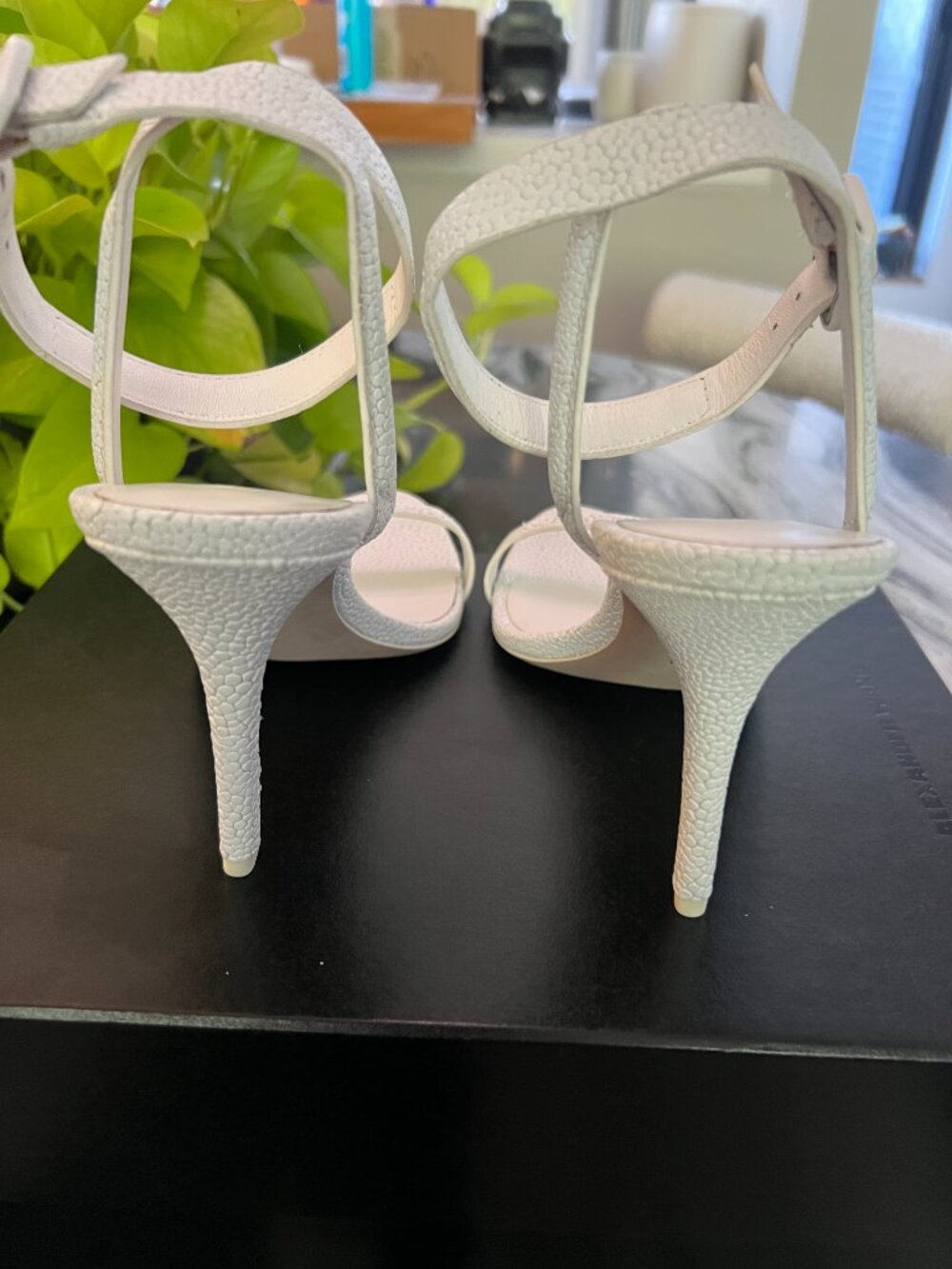 Alexander Wang Antonia White Leather Sandals - Picture 6 of 11